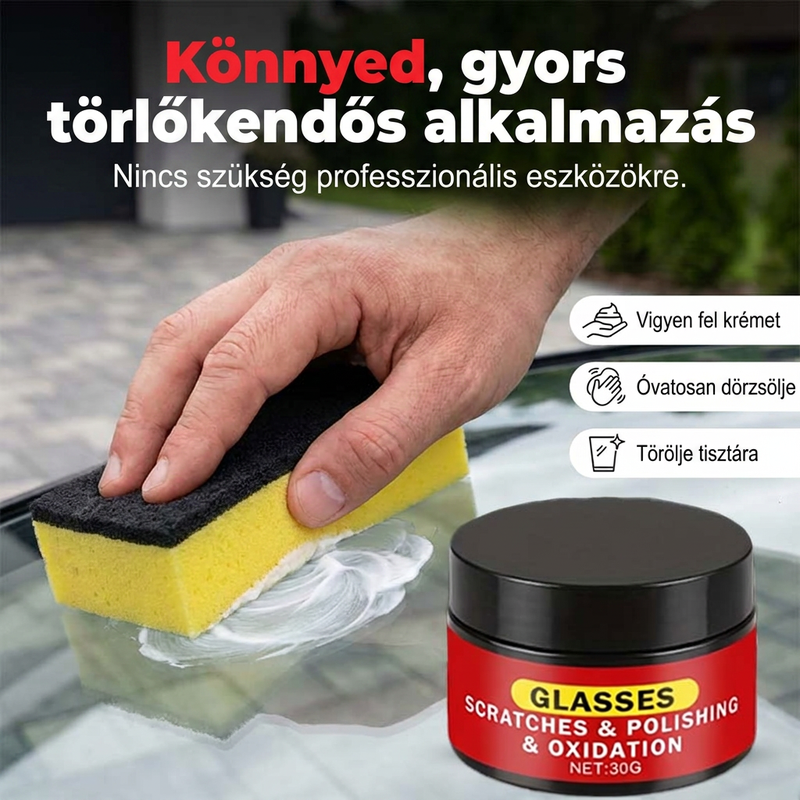 🚗 Πάστα επιδιόρθωσης και γυαλίσματος υαλοπινάκων – Γρήγορη αφαίρεση γρατσουνιών-GR