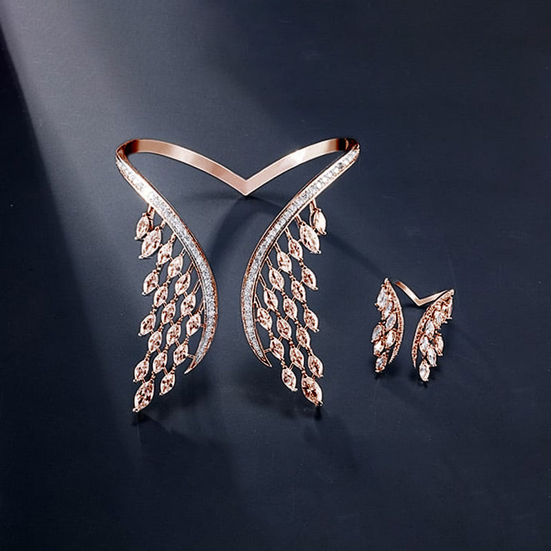 🕊️ Conjunto de joyas con alas de ángel: anillo y pulsera | Aleación hipoalergénica, en caja de regalo – Pago contra entrega 🔥-ES