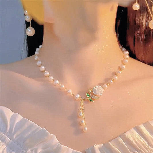 ✨ Okrasite se z eleganco - ogrlica iz biserov in cirkonov z darilno škatlico - plačilo ob dostavi 💎-SI