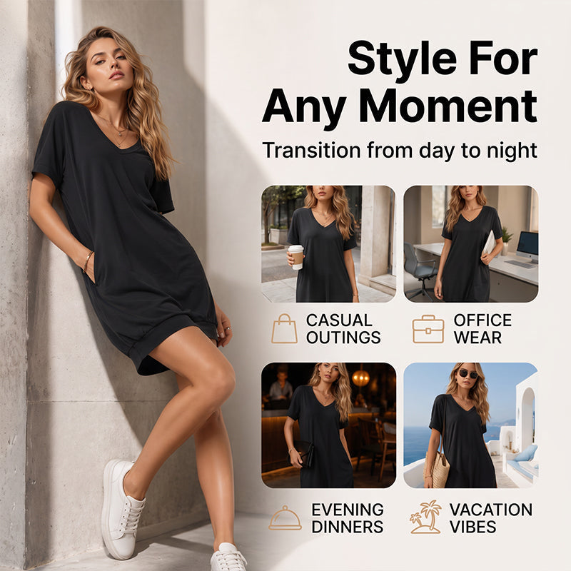 Ženska plus size majica s V-izrezom-HR