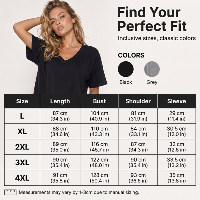 Ženska plus size majica s V-izrezom-HR
