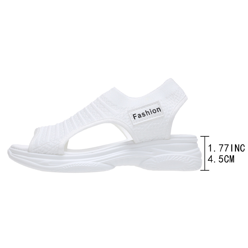 👡Sandały damskie z platformą 4,5 cm i dzianiną - 2 kolory, rozmiary 35-42
