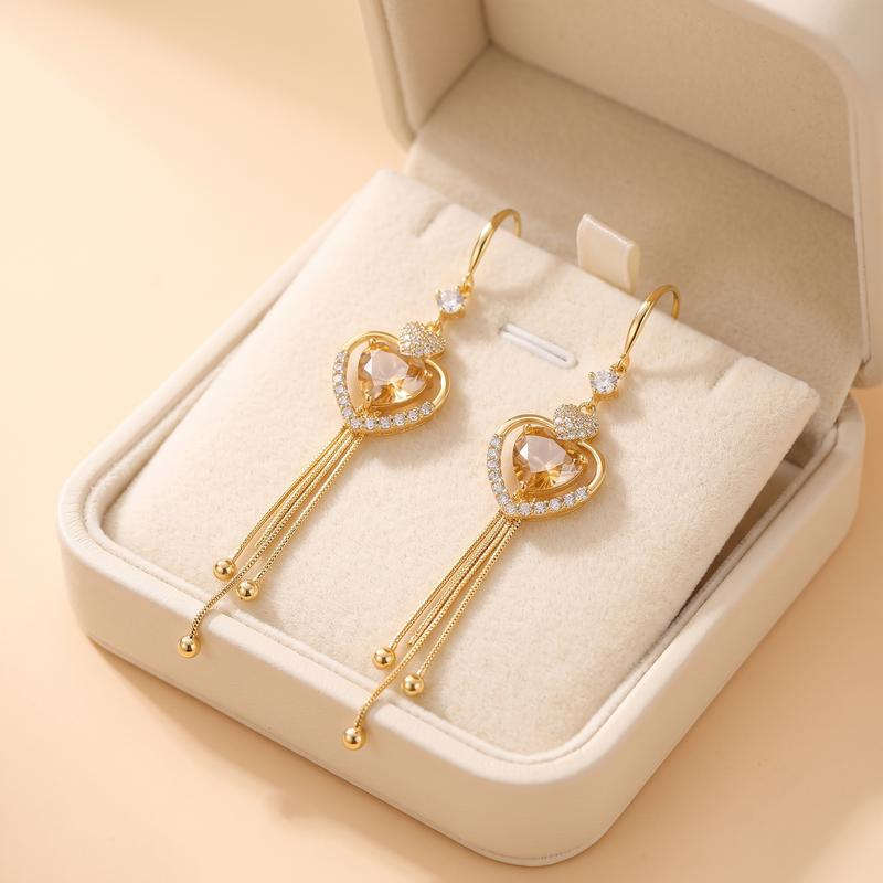 ✨ Elegantes pendientes con borlas en forma de corazón-ES