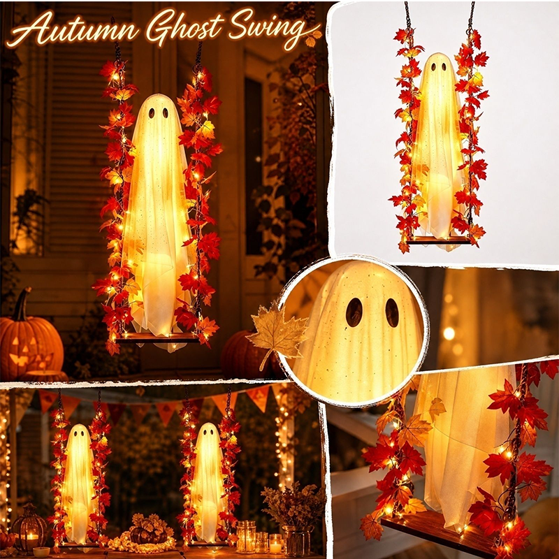 🎃👻 Halloweenska LED dekorácia s duchom 🍁-sk