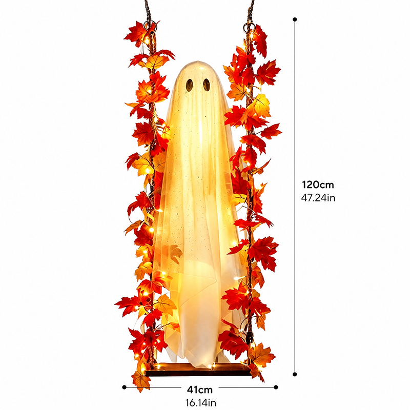 🎃👻 Halloweenska LED dekorácia s duchom 🍁-sk