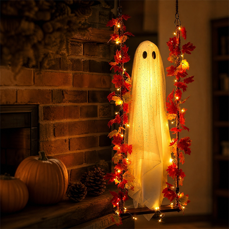 🎃👻 Halloweenska LED dekorácia s duchom 🍁-sk