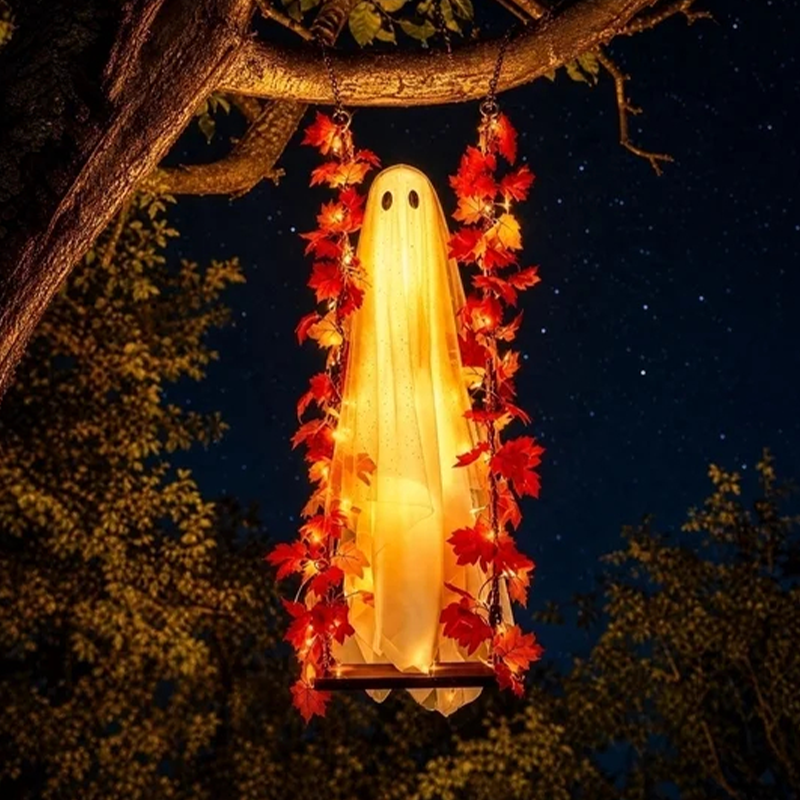🎃👻 Halloweenska LED dekorácia s duchom 🍁-sk