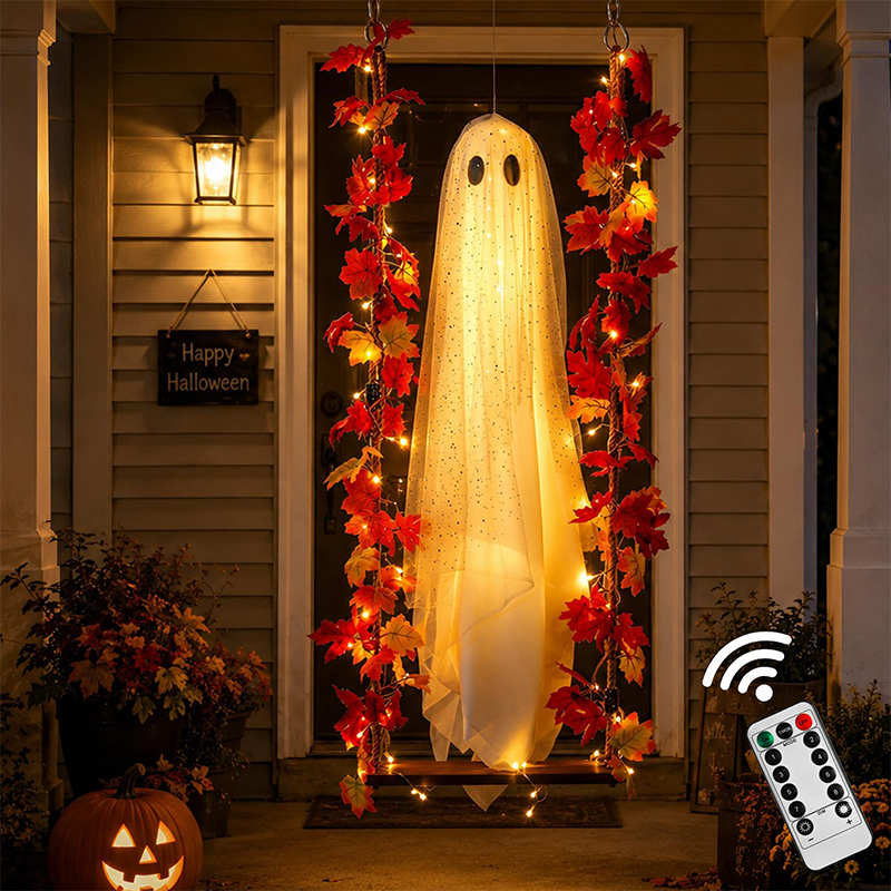 🎃👻 Halloweenska LED dekorácia s duchom 🍁-sk